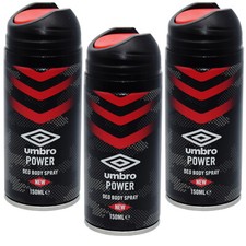 Image of 3x Umbro Power Deodorant Body Spray - 150ml - (With A FREE Fridge Magnet)