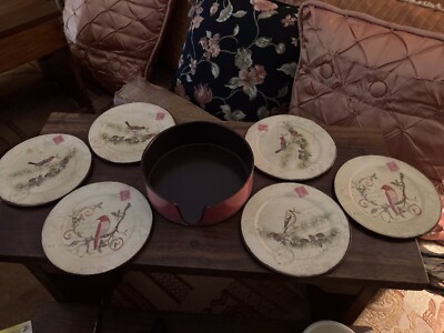 Coasters Vintage 6 With Holder-Bird Prints