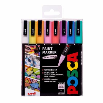 Posca Paint Marker Set PC-3M, 8 Pastell Farben