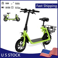 Foldable Sports Electric Scooter W/Seat Adult Electric Bike for Work Commuter US