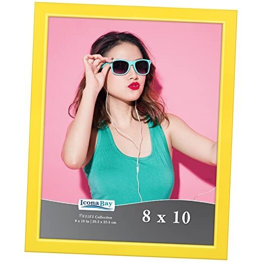 Picture Frame Colored Solid Wood Scandinavian Style Frame for 8x10 Yellow