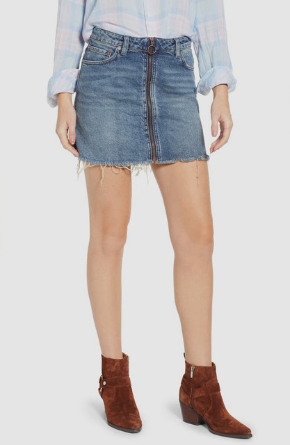 People Mini Skirt Dark Blue Size 28 