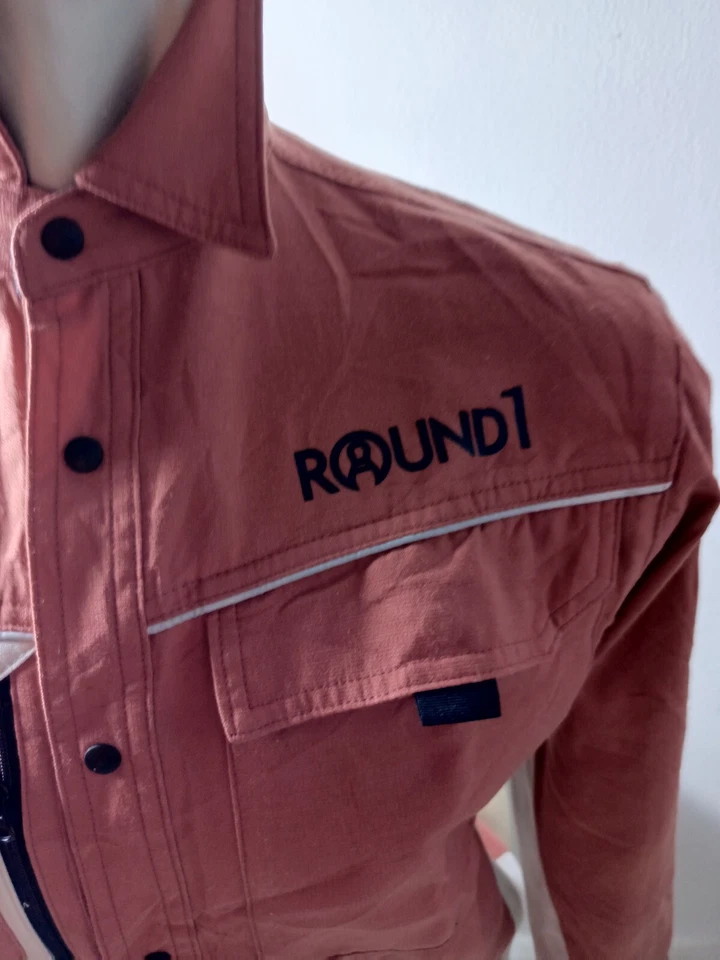 KURODARUMA Japan Work Jacket Collar Long sleeve Staff Jacket Button Up Red | XL - Image 3 of 4