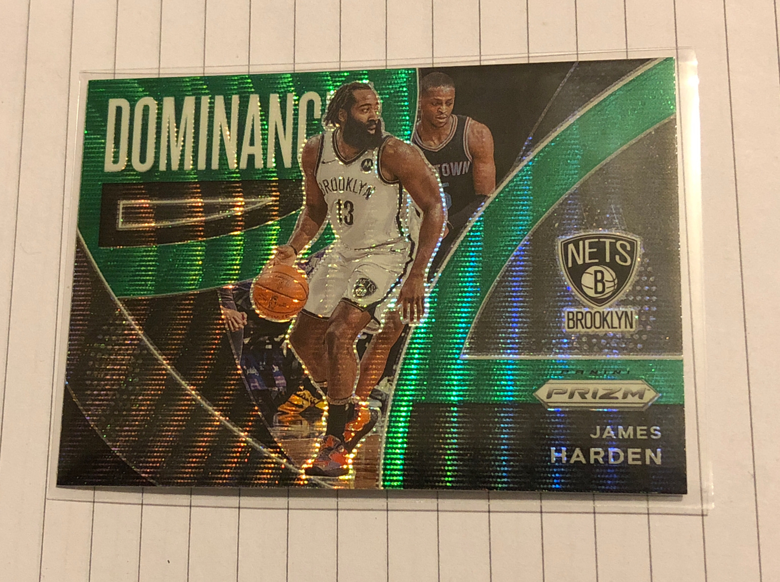 2021-22 Panini Prizm James Harden Green Wave Prizm Dominance #2