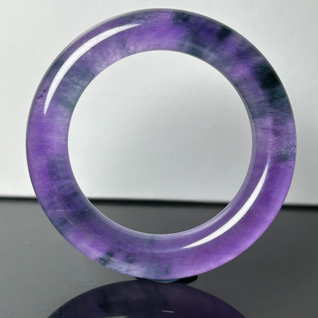 Certified Natural high Ice purple Burmese Jade jadeite bracelet bangle 59mm