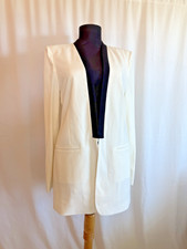 BCBG Maxazria White Blazer W/ Black Trim - Size Small