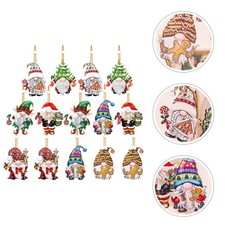 18 Pcs Wood Xmas Gnome Decoration Hanging Ornaments For Christmas Tree