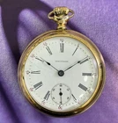 Antique Waltham 18 Size Pocket Watch 15 Jewels Roman Numeral Dial Running Strong