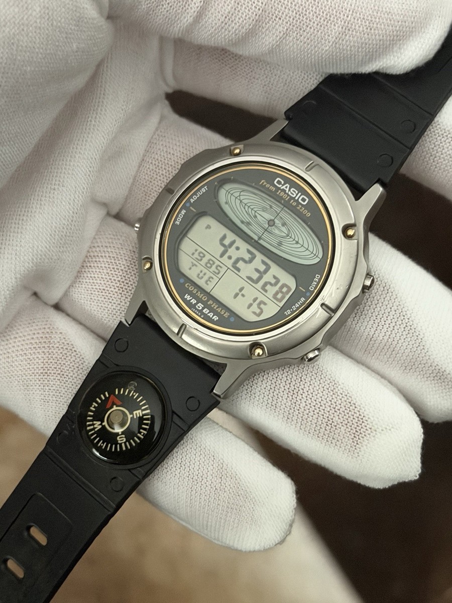 Rare Vintage Casio Cosmo Phase CGW-90 Men's Digital Astronomy