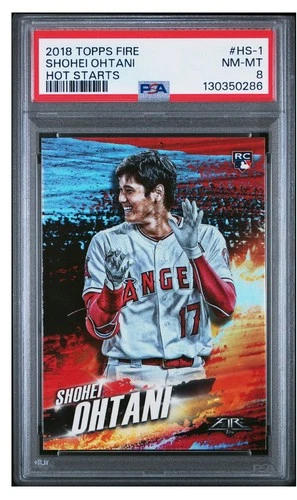 2018 Topps Fire Shohei Ohtani #HS-1 Hot Starts Rookie Card PSA 8 NM-MINT