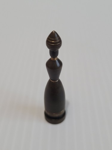 Vintage Bishop Piece Brass Chess Set Mid 20th Century Hans Teppich, Israel-Black - Picture 2 of 3