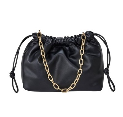New Universal  Thread Jewelry Chain Clutch Handbag Black Chain Gold Strap