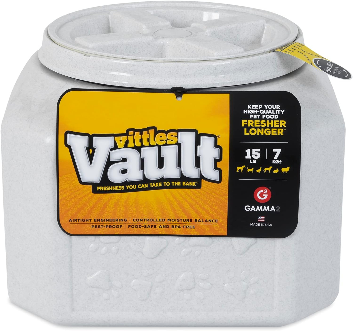 Storage Container With Airtight Lid, Holds Up To 10-15 Po