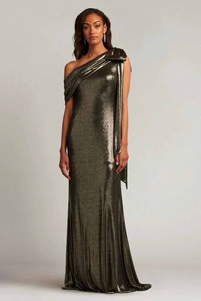 tadashi shoji evening dress CHR25356L Fitted Long Formal Prom  The Dress Outlet crafting garments that flatter all figures Lena Waterfall Drape Gown 