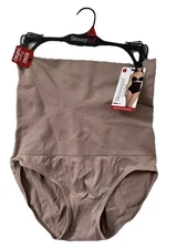 Skinnygirl Hi Waist Briefs Beige  Shaping Smoothing Tummy Toner Size Large