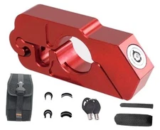 Motorcycle Throttle Lock - Heavy Duty Motorcycle Locks Anti Theft, Red