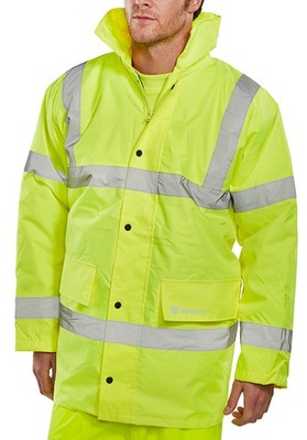 Beeswift Constructor Hi-Vis Jacke Saturngelb Größe 3XL