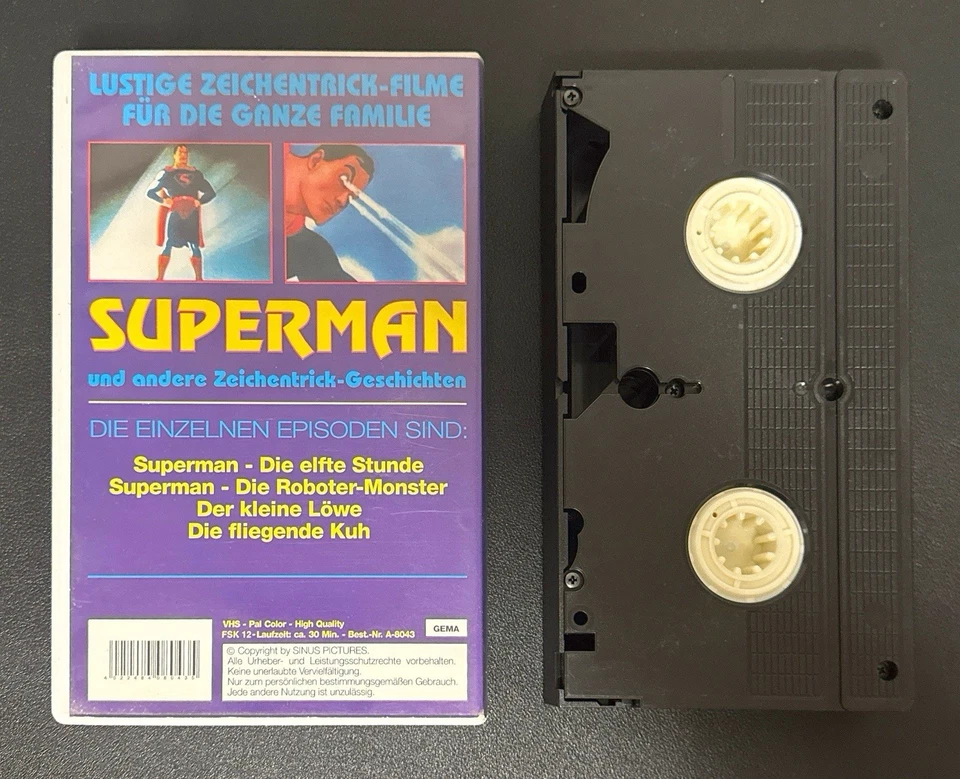 Superman Zeichentrickfilm FSK12 30Min. Sammler Rar DC-Comics UV-Hülle VHS - Bild 3 von 4
