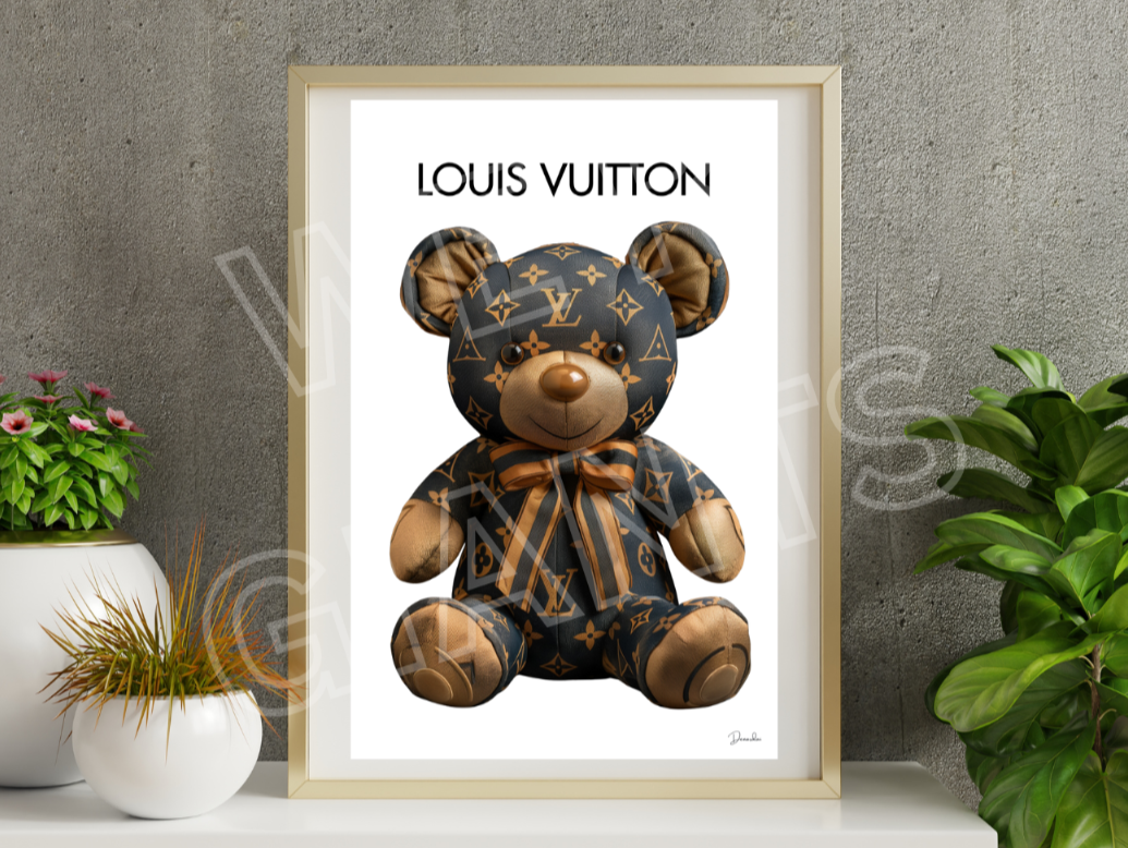 Luxury Louis Vuitton Stitched Teddy Bear 11x17 Art Print | eBay