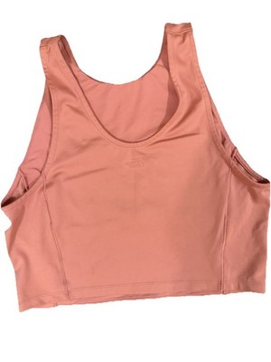 The North Face Women's Pink Cropped Sleeveless Scoop Neck Knit Activewear Tank