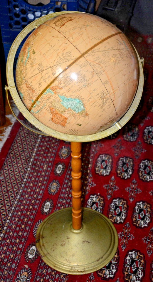 A statement-making 33" floor-stand Cram's Imperial globe — the kind of commanding piece that anchors a whole room and says 'I have a library' even if you don't.
