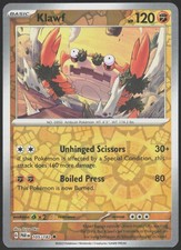 Klawf [Reverse Holo] #105 Prices | Pokemon Paradox Rift | Pokemon Cards