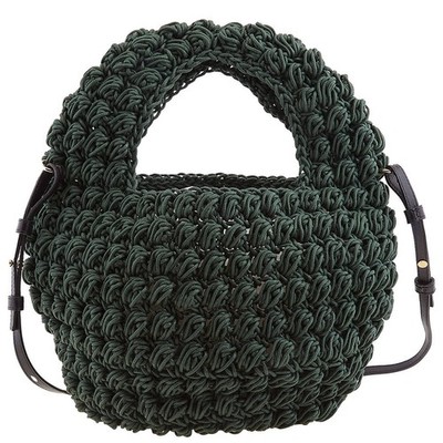 JW Anderson Khaki Popcorn Basket Woven Top Handle Bag HB0553-FA0305