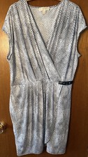 MICHAEL Michael Kors Women's Side Buckle Faux Wrap Dress Gray Black Size 2X