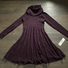 Calvin Klein Womens Purple Long Sleeve Dress Size M