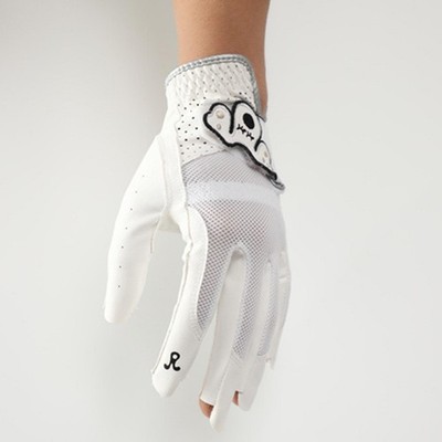 Damen-Golfhandschuh für Linkshänder, weiße Farbe, weiches Leder,
