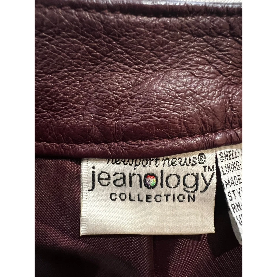 Pantalones de cuero vintage Newport News Jeanology Collection para mujer talla 8 borgoña Foto 3 de 4