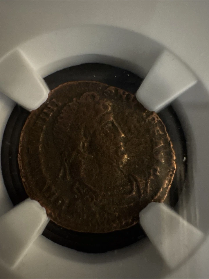 West Roman Empire - Valentinian I - AE3 Nummus - AD 364  NGC Certified Authentic - Image 3 of 4