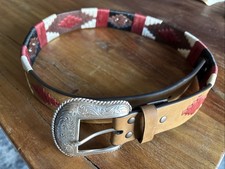 Ariat Men's Southwest Diamond Concho Belt, Brown, 32 fits more like a 30 