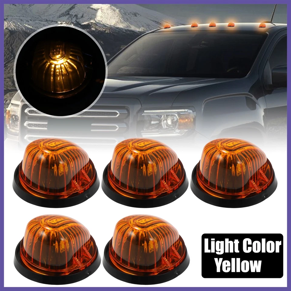 5 piezas Marcador de cabina superior cubierta amarilla luz amarilla para GMC C1500 79-84 1986 Foto 2 de 4