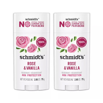 Schmidt's, Deodorant Stick Rose & Vanilla 2.65 oz ( pack of 2 )