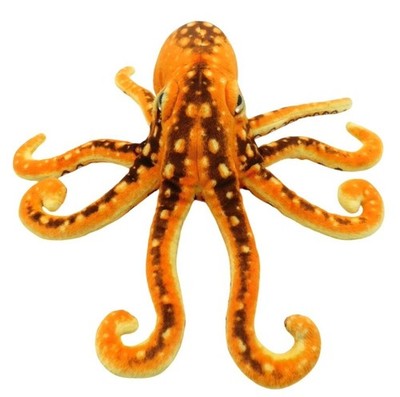 Fiesta Toy Orange Brown Octopus Squid Plush 13.5'' A18394 Stuffed Animal