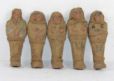 5 UNIQUE ANCIENT EGYPTIAN ROYAL SERVANT Ushabties Mummified Shabties Statues (W)
