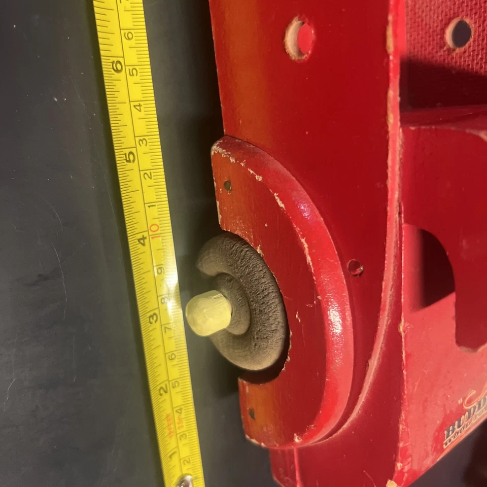 Antiguo camión de juguete Buddy L Fire Woody de la década de 1940 sin escalera madera raro Segunda Guerra Mundial Foto 3 de 4