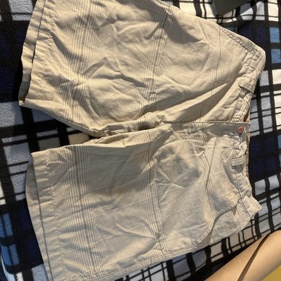   O'Neill Men's Plaid Flat Front Shorts - Size 32 - Khaki Golf Style  