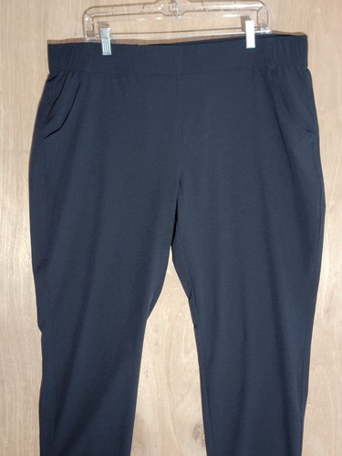 eddie bauer active wear tek chino pants womens XL tapered elastic waist black - 第 4/11 張圖片