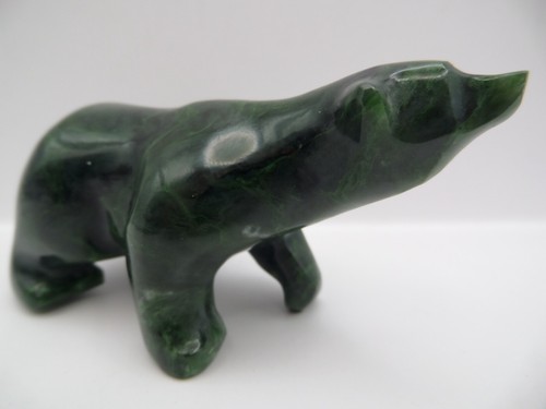 Vintage Malachite Bear Sculpture Pair Numbered 5136 & 5137 Signed JWL 408g - Picture 14 of 21