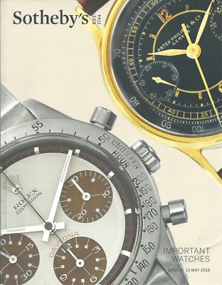 SOTHEBY'S GENEVA IMPORTANT WATCHES Piguet Cartier IWC Patek Rolex Catalog 2018