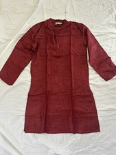 Fabindia Pakistani/Indian Kurta Boy size 10-12 Yrs, Dark Red Linen