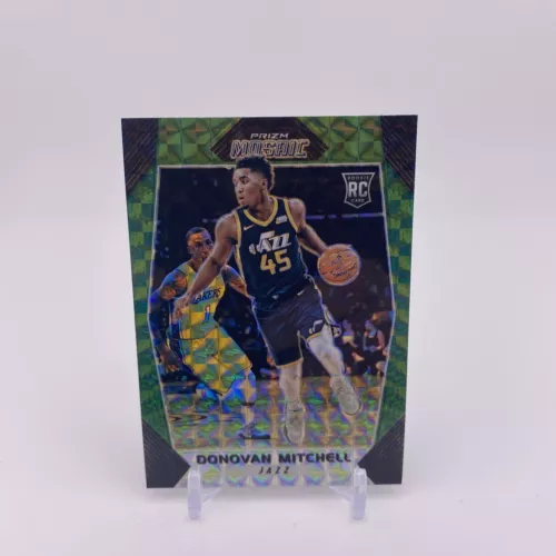 2017-18 Panini Prizm Mosaic Donovan Mitchell Green Prizm Rookie SP RC #5