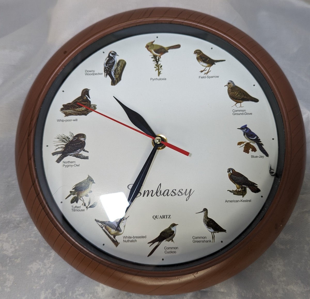 ★新品★ KICORI ガラス 対話 サカナ 振子 鏡 WOODY CLOCK Sangtai 5168 Embassy Quartz Bird Chirping Clock 12 North American