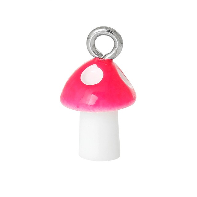 Mushroom Charms 23mm Antiqued Silver Plated Pendants SC0005568-8//15//30PCs