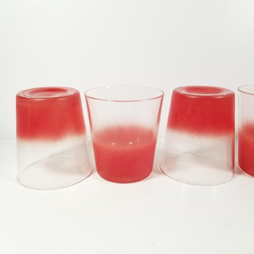 6 West Virginia Glass BLENDO RED Old Fashioned Rocks Tumbler Fade Lot Juice Set - Picture 5 of 10