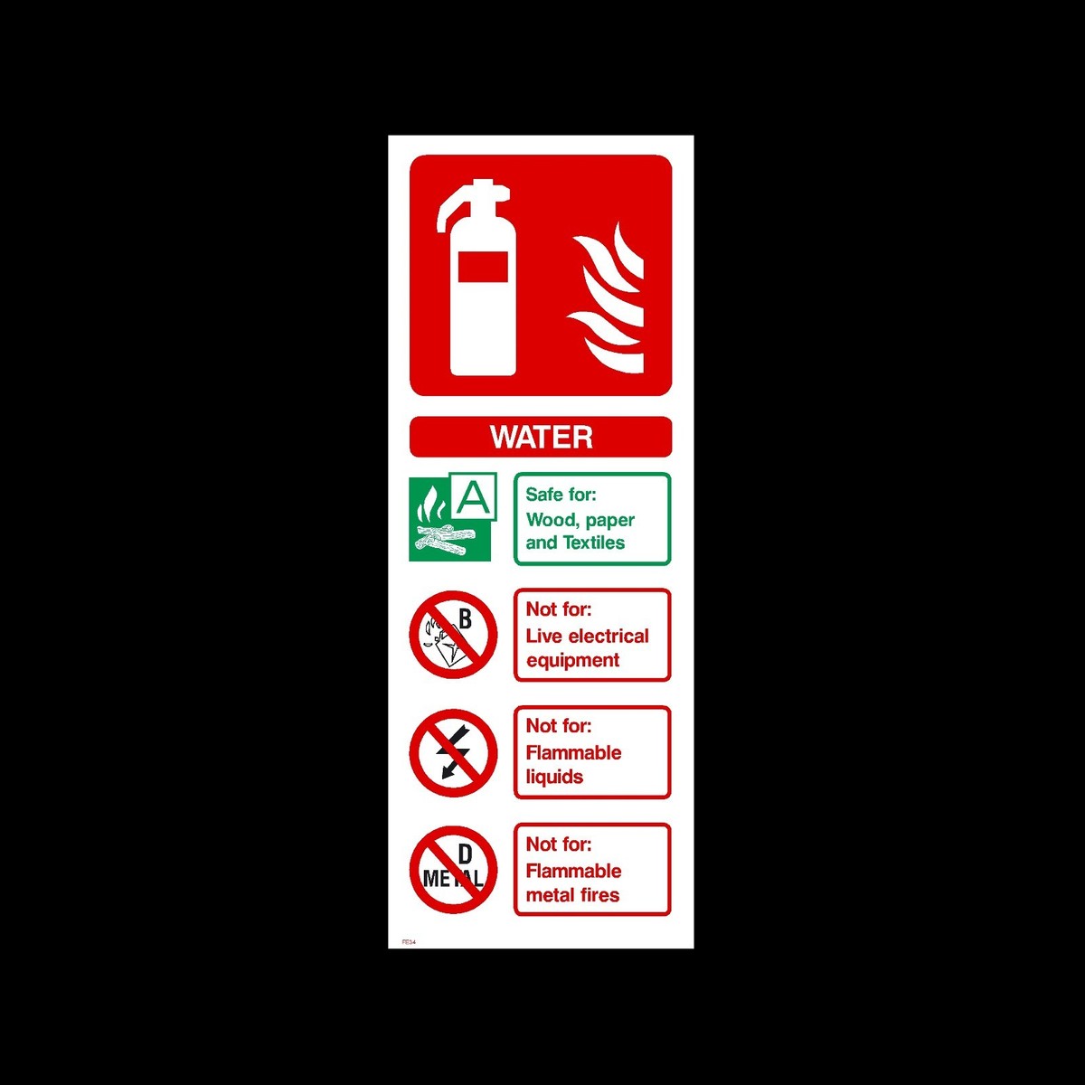 Water Extiguers Sign Water Fire Extinguisher Sign