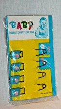 NEW IN PACKAGE SET OF 4 VINTAGE BABY PINS BLUE