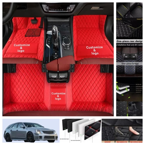 For Cadillac CTS Wagon 2010-2014 Car Floor Mats PU Leather Waterproof Carpets - Imagen 1 de 44